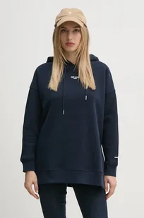 Pepe Jeans bluza FERGIE damska kolor granatowy z kapturem z nadrukiem PL581455 - Bluzy damskie - miniaturka - grafika 1