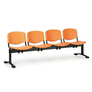 Euroseat Plastikowa ławka ISO, 4-siedziska, czarne nogi 300244 - Inne meble biurowe - miniaturka - grafika 1