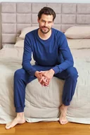 Piżamy damskie - Granatowa męska piżama - miniaturka - grafika 1