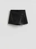 Spódnice - Reserved - Spódnico-szorty z imitacji skóry - czarny - miniaturka - grafika 1