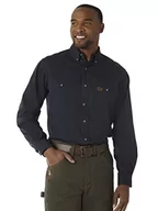 Koszule męskie - Wrangler Męska koszula robocza z długim rękawem Logger Twill, granatowy, XL - miniaturka - grafika 1