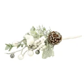 Ozdoby bożonarodzeniowe - Gałązka ozdobna 25 cm ośnieżona - miniaturka - grafika 1