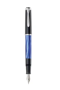 Pelikan M205 wieczne pióro Wbudowany system napełniania Czarny, Niebieski, Marmurowy kolor, Srebrny 1 szt. - Pióra wieczne - miniaturka - grafika 1