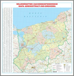 EkoGraf, Województwo zachodniopomorskie mapa ścienna na podkładzie w drewnianej ramie, 1:200 000 - Mały naukowiec - miniaturka - grafika 1