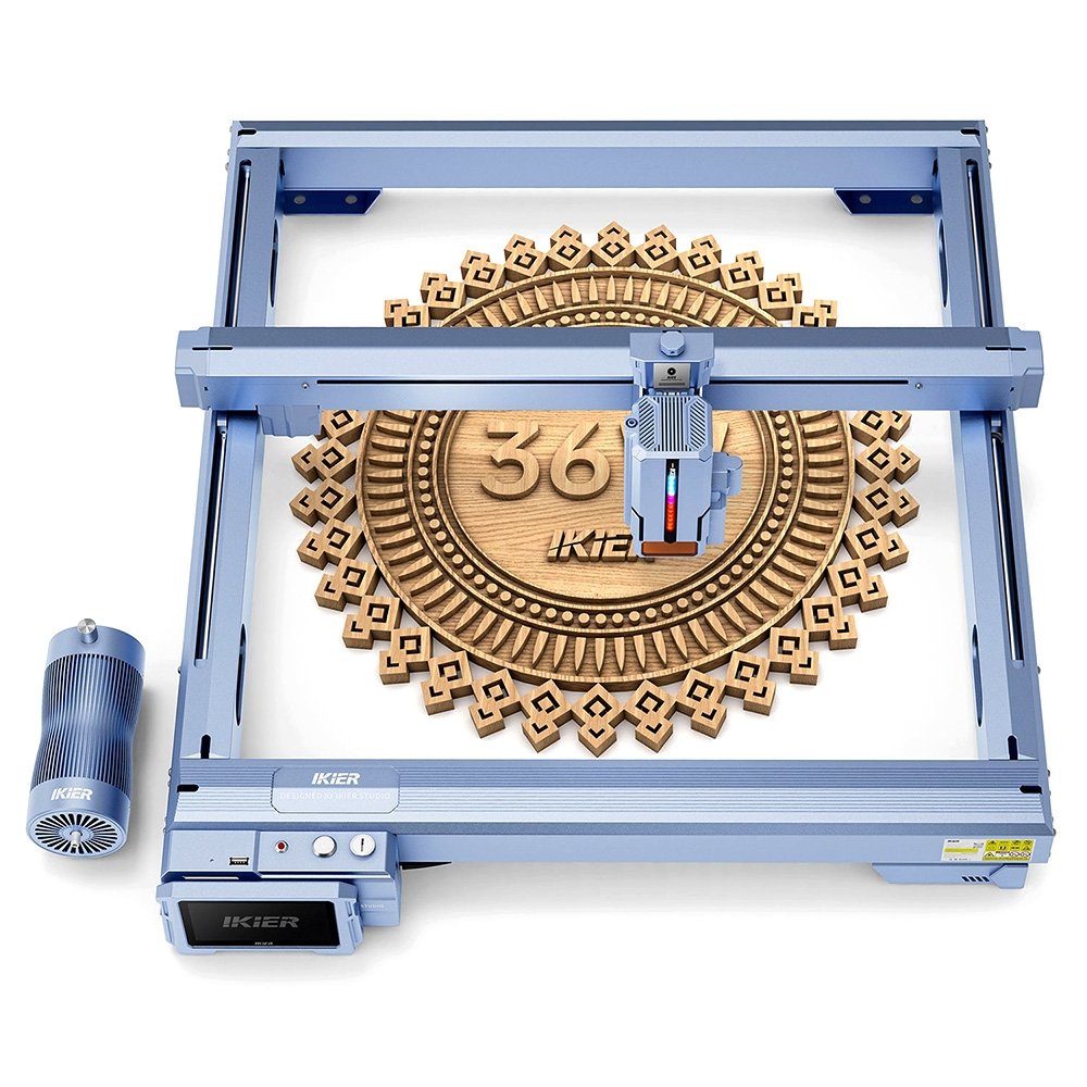 IKIER K1 Ultra 36W Laser Engraver 410mm×410mm Working Area 800mm/s Speed 0 08mm×0 1mm Laser Spot 0 01mm Precision Auto F