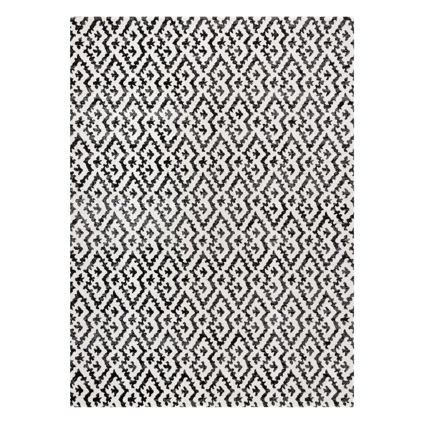 Dywan nowoczesny MUNDO E0621 geometryczny outdoor beż / czarny beżowy 80x250 cm