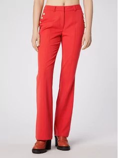 Spodnie damskie - Simple Spodnie materiałowe SPD505-02 Czerwony Regular Fit - grafika 1