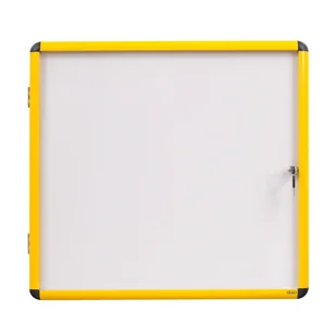 Bi-Office Gablota z białą magnetyczną powierzchnią, żółta ramka, 720x674 mm (6xA4) VT6201601511 - Gabloty - miniaturka - grafika 1