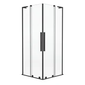 Kabiny prysznicowe - Kabina prysznicowa kwadratowa 90x90 cm czarny mat Pure Durasan - miniaturka - grafika 1