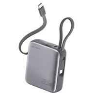 Powerbanki - Powerbank 4SMARTS Pocket Dual Cord 10000 mAh 22.5W Szary - miniaturka - grafika 1