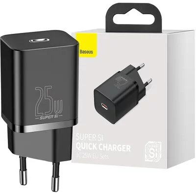 Baseus Super Si 1C szybka ładowarka USB Typ C 25W Power Delivery Quick Charge czarny (CCSP020101) CCSP020101