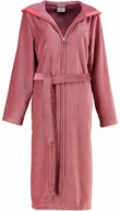 Szlafroki damskie - Cawo Szlafrok damski Two Tone Zip Hooded Red - miniaturka - grafika 1