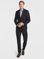 Garnitury - Lindbergh Garnitur 30-61040 Granatowy Slim Fit - miniaturka - grafika 1