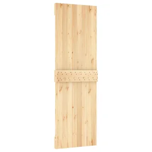 Drzwi przesuwne z osprzętem, 70x210 cm, lite drewno sosnowe 8721012080416 - Drzwi wewnętrzne - miniaturka - grafika 6