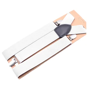 Szelki do spodni 3,5 cm biały - Dodatki do ubrań - miniaturka - grafika 1