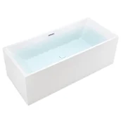 Wanny - Wanna wolnostojąca prostokątna przelew i korek biały 160 cm Santa Hydrosan - miniaturka - grafika 1