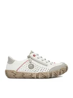 Półbuty damskie - Rieker Półbuty L0355-80 Biały - miniaturka - grafika 1