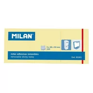 Szkolne artykuły papiernicze - Karteczki samoprzylepne 3x38x50/100K żółte MILAN - miniaturka - grafika 1