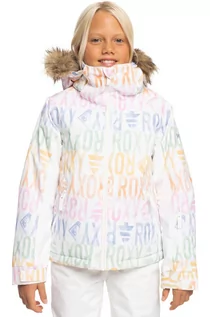 Kurtki i płaszcze dla dziewczynek - Roxy kurtka narciarska dziecięca JET SKI GIRL JK SNJT kolor biały - grafika 1