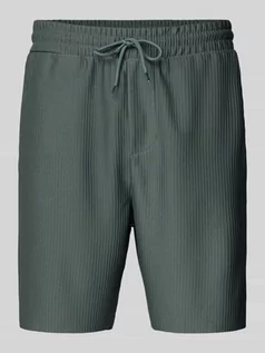 Spodnie sportowe męskie - Szorty z dzianiny dresowej o kroju regular fit z drobnym prążkowaniem model ‘DRUM LIFE’ - grafika 1