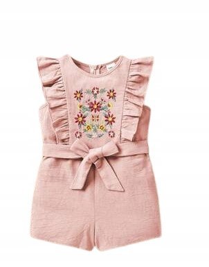 SHEIN KOMBINEZON HAFTOWANY RÓŻOWY 74 ŁGP
