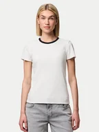 Koszulki i topy damskie - Pieces T-Shirt May 17154483 Biały Slim Fit - miniaturka - grafika 1