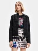 Kurtki damskie - Desigual Kurtka z imitacji skóry Detroit 23SWEW02 Czarny Regular Fit - miniaturka - grafika 1