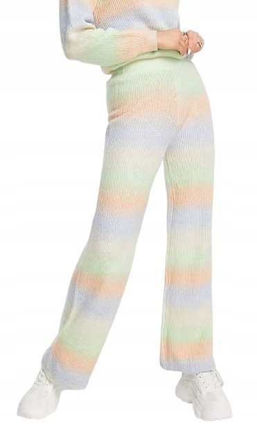 Pieces Długie Dresowe Spodnie W Pastelowe Paski Xl J2A