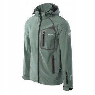 Męska Kurtka Przejściowa Softshell Membrana 10000MM Hi-tec Nils Zielona r L - Kurtki męskie - miniaturka - grafika 1
