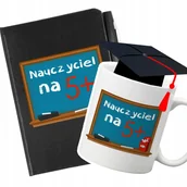 Notesy i bloczki - Notes + Kubek Dla Nauczyciela NAUCZYCIEL NA 5+ - miniaturka - grafika 1