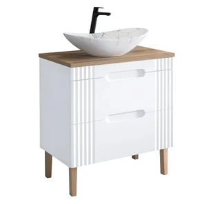Szafka stojąca z umywalką, Fiji, 80x46x62 cm, biały, mat - Szafki łazienkowe - miniaturka - grafika 1