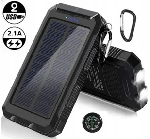 SOLARNY POWERBANK 20000 mAh Z WBUDOWANĄ LATARKĄ – ŁADOWANIE SŁONECZNE - Powerbanki - miniaturka - grafika 1