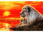 Malowanie po numerach - Obraz Malowanie Po Numerach Rama 50X40Cm Dostojny Lew - miniaturka - grafika 1