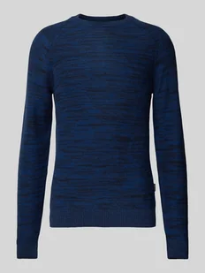 Sweter z dzianiny z detalem z logo - Swetry męskie - miniaturka - grafika 1