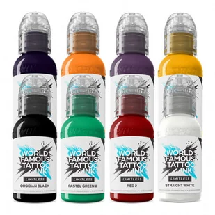 Farba World Famous Limitless Tattoo Ink - Primary Colours Set #1 – 8 x 30ml - Wyposażenie studia tatuażu - miniaturka - grafika 1