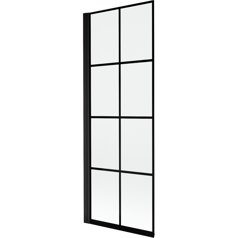 Mexen Mist parawan nawannowy 1-skrzydłowy lewy 70 x 150 cm, czarna kratka, czarny - 8A9-070-001-70-77-L