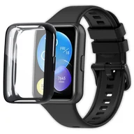 Akcesoria do smartwatchy - Pełne etui ochronne 360° Vanfone do Huawei Watch Fit 2, czarny - miniaturka - grafika 1