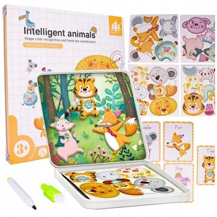 ﻿Puzzle Klocki Magnetyczne UKŁADANKA Magnetyczna 2D GRA LOGICZNA MOZAIKA - Układanki dla dzieci - miniaturka - grafika 1
