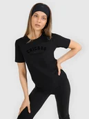 Koszulki i topy damskie - 4F T-shirt regular z nadrukiem damski - czarny S - miniaturka - grafika 1