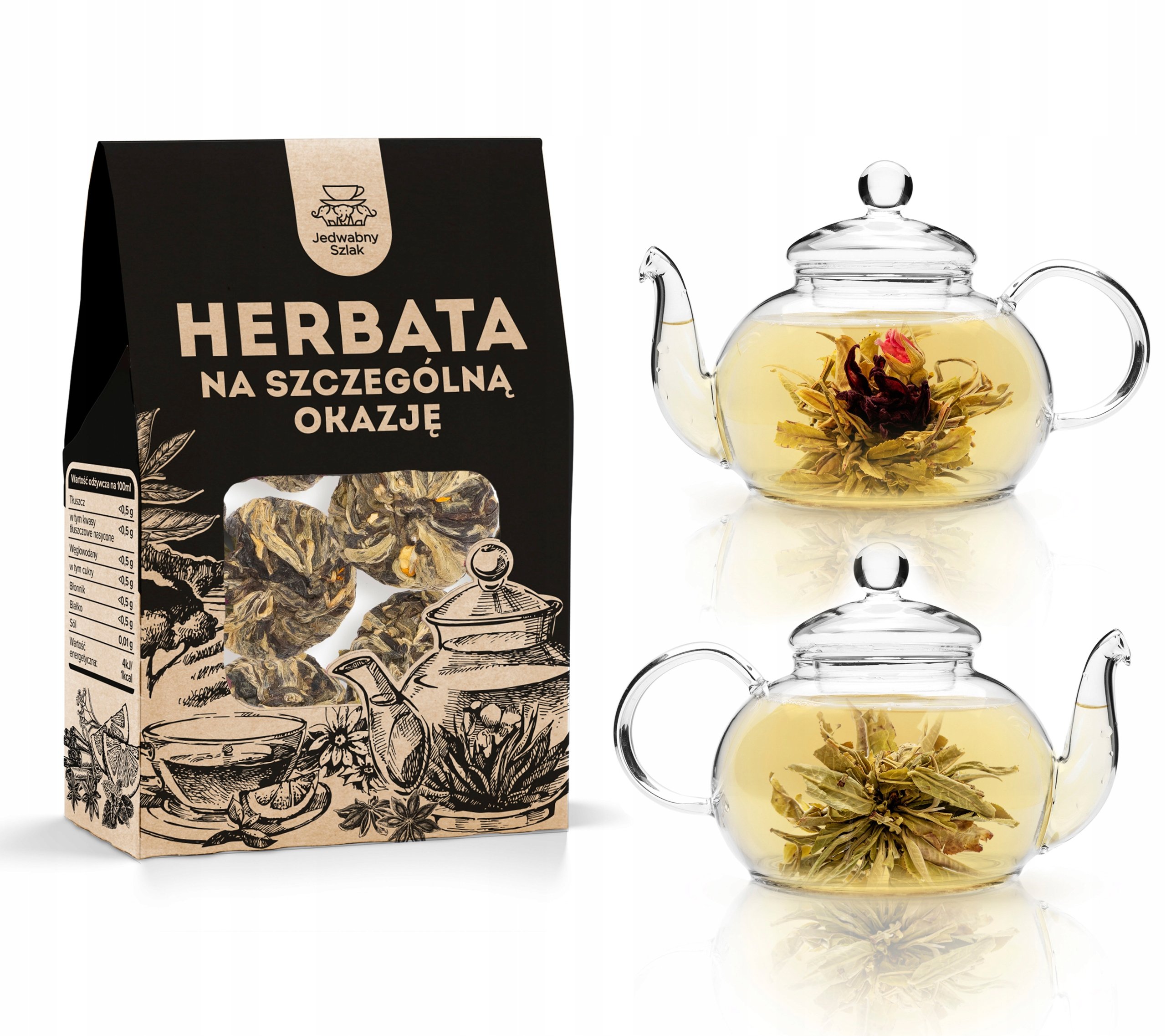 Herbata kwitnąca ORIENTALNA w kulkach 4szt ball kwiat rozkwitająca tea