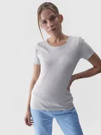 Koszulki sportowe damskie - Damski t-shirt basic 4F 4FWMM00TTSHF1845 - szary - miniaturka - grafika 1
