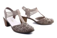 Czółenka - RIEKER 40966-64 beige, sandały damskie - Rieker - miniaturka - grafika 1