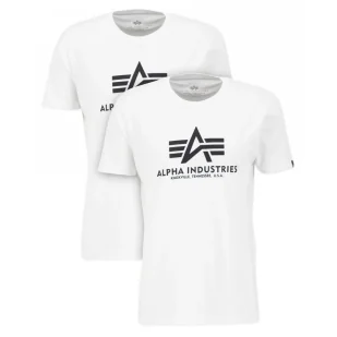 Koszulki Alpha Industries Basic 2 Pack 106524 09 - Białe RATY 0% | PayPo | GRATIS WYSYŁKA | ZWROT DO 100 DNI - Odzież taktyczna i umundurowanie - miniaturka - grafika 1