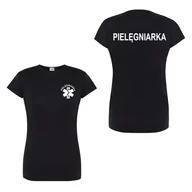 Odzież medyczna - T-shirt - pielegniarka koszulka medyczna damska czarna M - miniaturka - grafika 1
