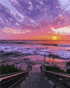 Malowanie po numerach - Artnapi 40x50cm Malowanie Po Numerach - Zachód słońca na plaży - Na Drewnianej Ramie - miniaturka - grafika 1