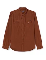 Bluzy męskie - Superdry Vintage Cord Western Shirt Bluza męska, Denim Co Tobacco Brown, L - miniaturka - grafika 1