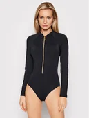 Stroje kąpielowe - Seafolly Strój kąpielowy Zip Front 10936-942 Czarny - miniaturka - grafika 1
