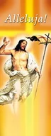 Ikony i obrazy sakralne - Baner na Wielkanoc "Alleluja!" - pomarańczowy 75x200cm - miniaturka - grafika 1