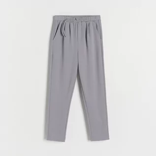 Spodnie i spodenki dla dziewczynek - Reserved - Spodnie z wiskozą - Szary - grafika 1