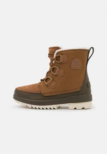 SOREL BOTKI OCIEPLANE SZNUROWANE BRĄZOWE SKÓRA 37 JJA - Botki damskie - miniaturka - grafika 1